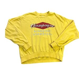 Moodish Rebel Yellow Champagne Breakfast of Champions Sweatshirt Women's M